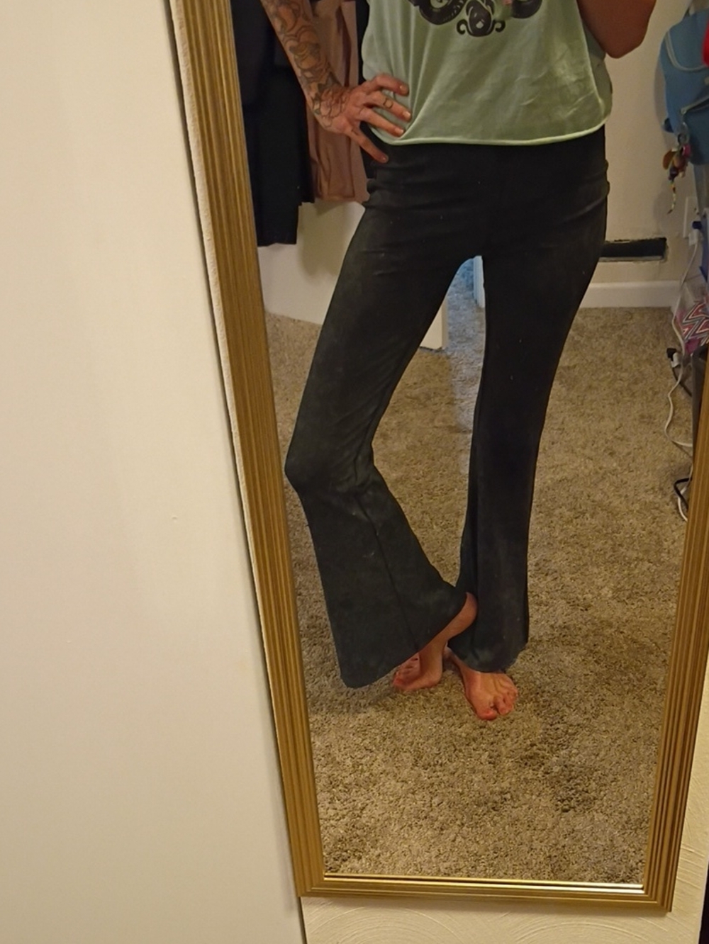 Wide-Leg Pull-On Pants in Washed Charcoal